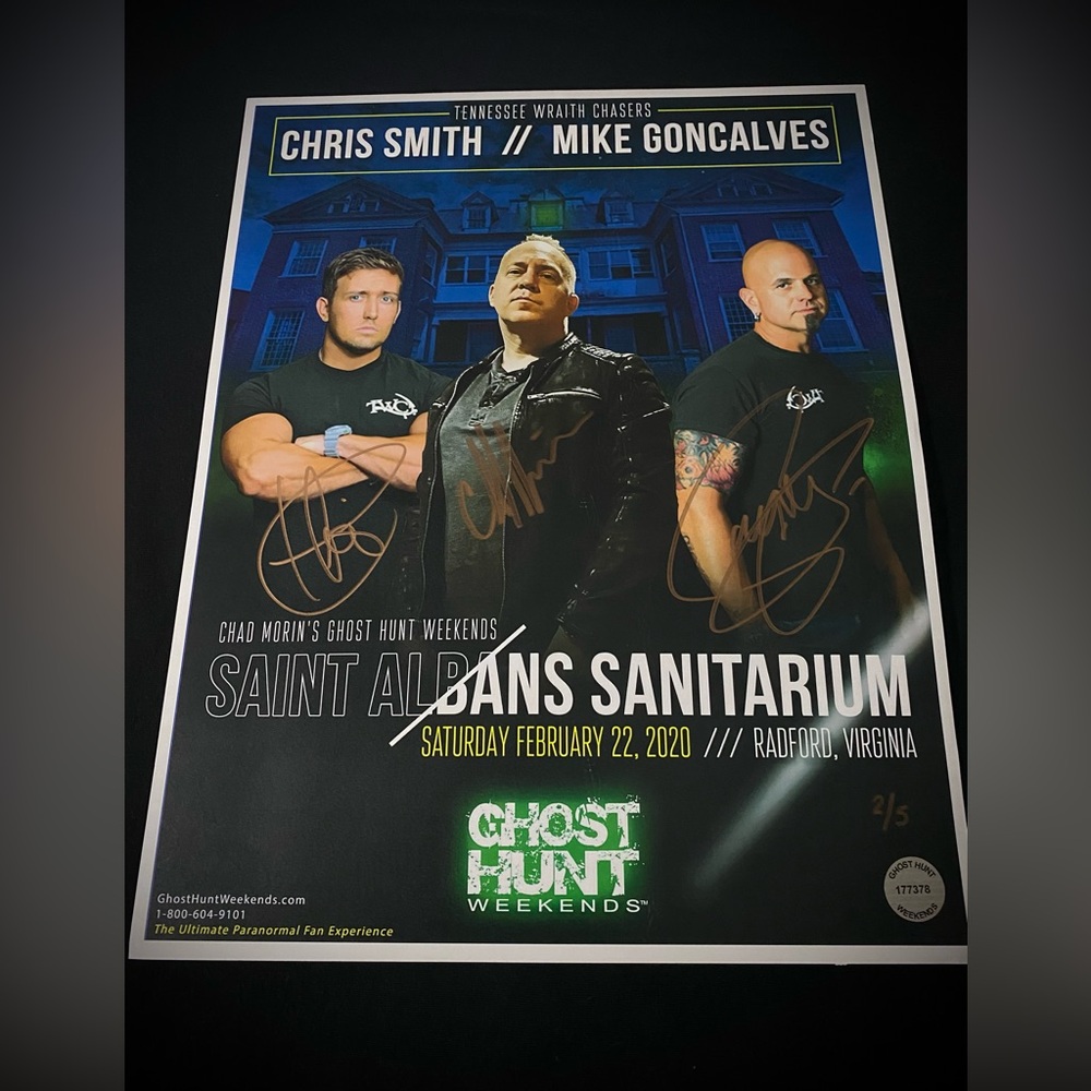 2020 Autographed St. Albans Sanatorium Event Poster.
